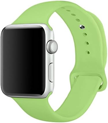 iMOMO Sport Band Compatible with iWatch, Soft Silicone Sport Band [3 Pieces for 2 Lengths] Large/Small Wrist Strap Replacement for iWatch 1 2 3 4 All Models 38mm /40mm - Green