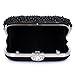 Chichitop Womens Luxury Special Crystals Beaded Pearl Evening Clutch Bag,Black