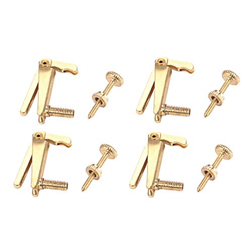4 Pieces Golden Violin Fiddle String Adjusters Violin Replacement Accessory - Thumbnail 5