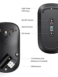 UGREEN Wireless Mouse, 2.4G Slim Silent Computer