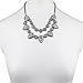 LUX ACCESSORIES Silver Caviar Glitter Statement Necklace
