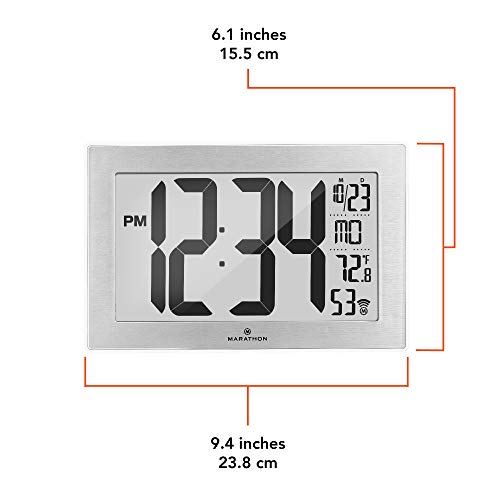 MARATHON Atomic, SelfSetting, SelfAdjusting, Wall Clock w/ Stand & 8 Time Zones Pricepulse