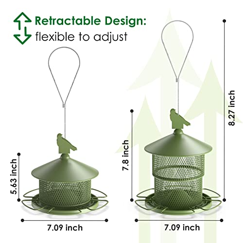 Digipettor Wild Bird Feeder Squirrel Proof, Metal Bird Seed Feeders for