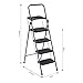 Finether Folding 4 Step Ladder with Platform Lightweight Portable Step Stool with Tool Project Tray, Non-Slip Treads, 330 lbs Weight Capacity