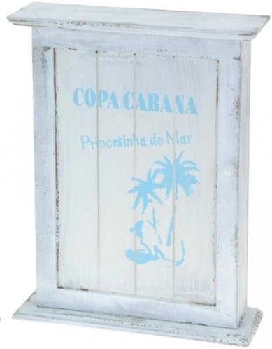 Nostalgic wooden key box - Key cabinet - Key board - Storage for Key - antique look, colour: white