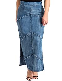 Normas y prácticas Plus tamaño Tencel denim Maxi falda de lápiz