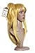 ANOGOL Hair Cap +Cosplay Wig Golden Synthetic Hair with 1 Ponytail