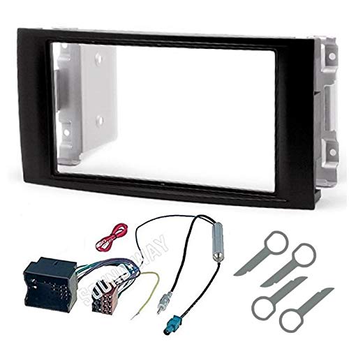 Sound-way Car Radio Installation Kit 2 DIN compatible with Caravelle, T5, Touareg, Multivan, Transporter