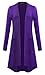 Womens Open Front Casual Cardigan With Pockets XXX-Large Deep Purple