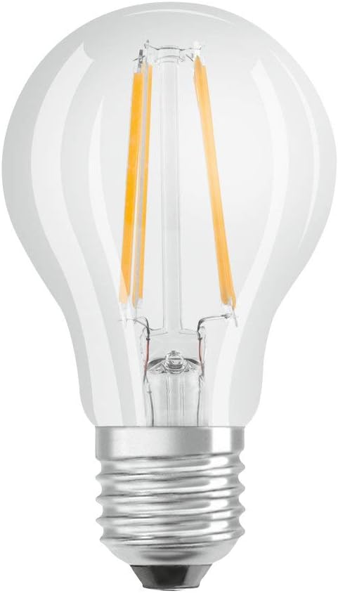 OSRAM LED Lamps, Special, Daylight Sensor, Classic Bulb A, 6.5 W, Clear, Set of 4 Lamps