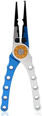 Goolan Fishing Pliers Aluminum Handle and Stainless Steel Claw 100% Corrosion Resistant Tungsten Carbide Cutting Tools Salt Water / Fresh Water Multi-Purpose Fishing Tool (Blue / Silver)