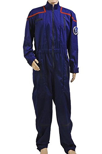 Wolfbar Men's Enterprise Duty Uniform Jumpsuit Halloween Cosplay Costume Blue Large