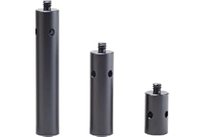 Nitze 15mm Rod with 1/4” Screw 1 Inch/2 Inches/3 Inches (3 pcs) Aluminum Alloy 15mm Rods wtih 1/4" Male to Female Threads - R15-1/4-KIT