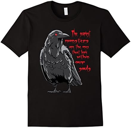 Mens Edgar Allan Poe Quote - The scariest monsters are the ones 2XL Black