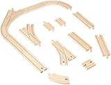 56 Pieces of Wooden Train Track Compatible with All Major Train Brands