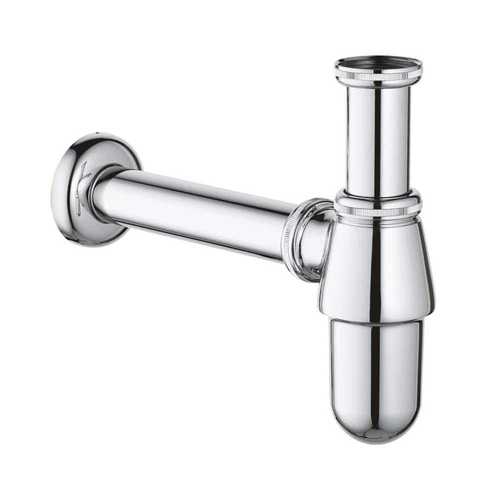 Schläfer 3439600 | Universal Bottle washbasin Drain with G 1"1/4 Threaded Connection and wall Connection Diam. 32 mm. Durable Chrome Finish, Ensures Optimal Flow Without Leakage