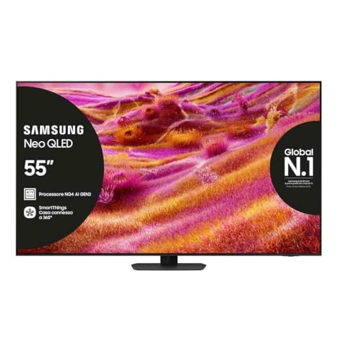 Samsung Smart TV 55'' QE55QN94FATXZT Neo QLED 4K Mini LED, NQ4 AI Gen3 Processor, 4K AI Upscaling Pro, Glare Free, Motion Xcelerator 165Hz, Dolby Atmos & OTS+, NeoSlim Design, 2025