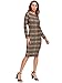 MakeMeChic Women's Elegant Long Sleeve Wear to Work Business Cocktail Pencil Dress, Multicoloured 1, L