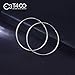 T400 925 Sterling Silver Hoop Earrings Medium Thin Lightweight Round Hoops for Women 45mm