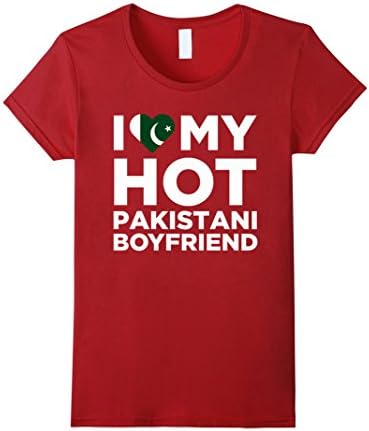 Women's I Love My Hot Pakistani Boyfriend Cute Pakistan Native Relationship T-Shirt Large Cranberry