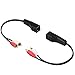 SHARPALIN 2 Pack RCA to RJ45 Female Audio Balun Extender Over Cat5 up to 300ft (2 RCA Extender 300ft)