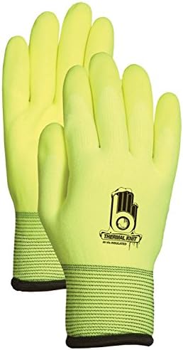 Bellingham C4001M High-Visibility Insulated Thermal Knit Work Glove, HPT PVC Water Repellent Palm, Medium, High-Visibility Yellow