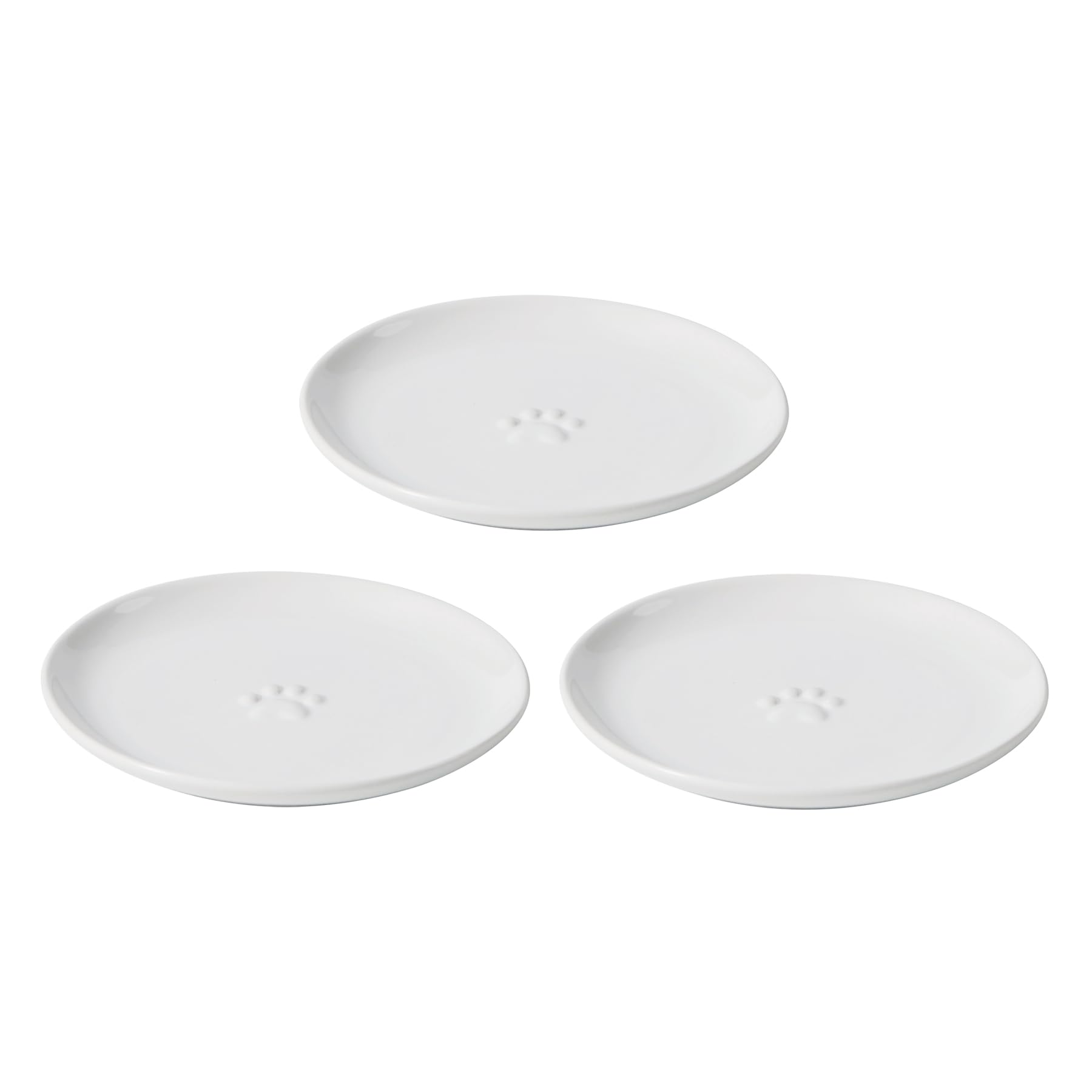 Photo 1 of Havniva 6.1'' Ceramic Wide Cat Dishes, Set of 3 Ceramic Cat Bowls, Indoor Kitten Feeding Wet & Dry Shallow Food Dish Anti Whisker Fatigue(3 Pcs, White)