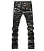 Denim Men's Camouflage Pockets Slim Biker Jeans