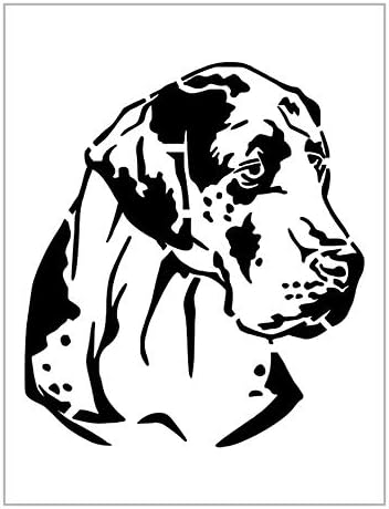 Mixed Media - Great Dane Stencil Uncropped Ears Dog Breed Face 8.5