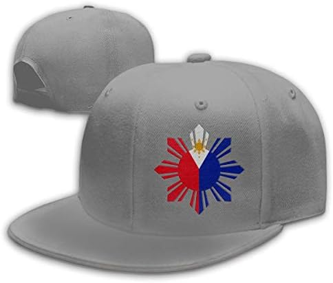 SHLEMAO Philippines Pride Star Flag Men Snapback Flat Bill Baseball Cap Adjustable Gray