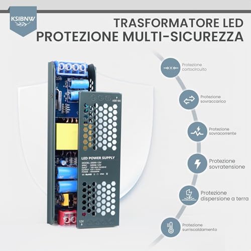 KSIBNW LED Transformer 24 V 150 W 6.25 A Power Supply, Driver AC 220 V to DC 24 V Ultra Up Switch Adapter Transformer Constant Low Voltage Transformers for LED Lamp Lights