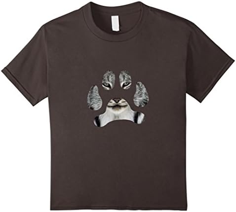 Kids Lynx Face Paw T-Shirt Mens / Womens / Kids Sizes White/Black 8 Asphalt