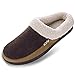 VONMAY Men's Slippers Fuzzy House Shoes Memory Foam Slip On Clog Plush Wool Fleece Indoor Outdoor Size 13-14 Coffee/Light Brown