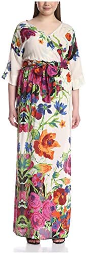 Melissa Masse Women's Floral Print Maxi Dress, Heirloom Rose Garden, 1X