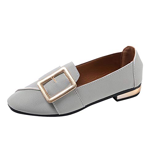 Sunyastor Womens Summer Shoes,Office Pointed Toe Shallow Wide Shoes Slip on Casual Boat Walking Shoes Party Dress Shoes Gray