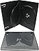 SquareDealOnline - DV2R14BKWT - Standard 14mm DVD Cases - 2 Disc Capacity - Black - (10 Pack)