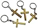 Wooden Cross Keychains Made in the Holy Land for Vacation Bible School Arts and Crafts or Church Carnival Fundraising by Novel Merk (4 Pc Set)