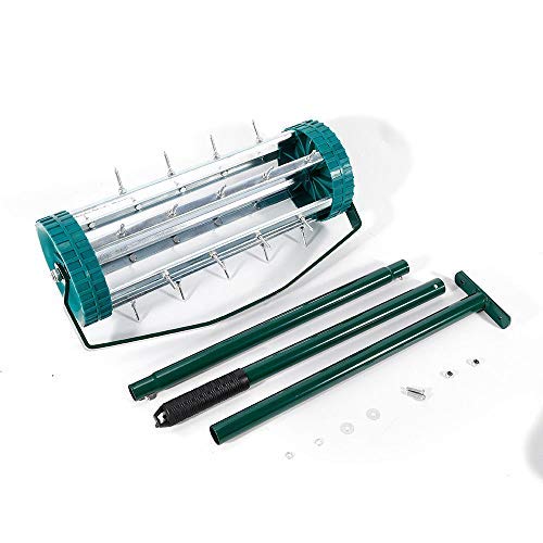 KANING Lawn Aerator Roller,Heavy Duty Aerator Roller Spike Tool with Steel Handle Garden Yard Home Grass USA Stock