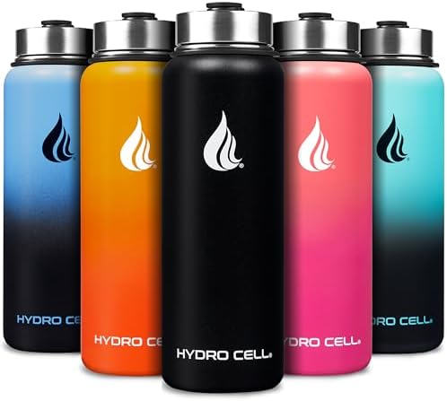 HYDRO CELL Stainless Steel Insulated Water Bottle with Straw For