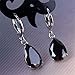 Drop Dangle Teardrop Earrings, Fashion Water Drop Leverback Earrings for Women Black