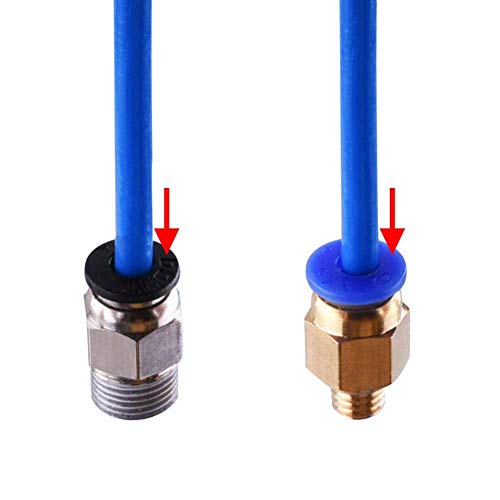KeeYees 2 x 2M Blue PTFE Tube Teflon ID 2mm OD 4mm with PC4-M6 PC4-M10 Pneumatic Connector Accessories for Reprap 3D Printer 1.75mm Bowden Hotend Extruder