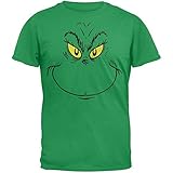 Big Grinch Face Green Adult T-shirt Tee Large