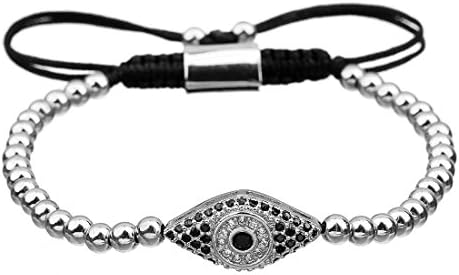 Ckysee Beads Bracelet for Women Girl Handmade Evil Eye Bracelet Fashion Adjustable