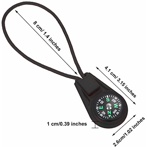 Kastwave Mini Survival Compass, 10 Pcs Pocket Compass With Chain Outdoor Camping Hiking Liquid Filled Keychains, Ornaments, Toys For Children