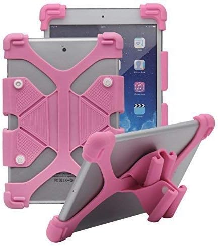 Shockproof Silicone Protective Stand Universal 10 inch Tablet Case Compatible for Dragon Touch X10 10.6 inch,10.1 inch,V10 10 inch,ASUS ZenPad 3S 10 9.7",ZenPad 10 10.1-inch-Pink