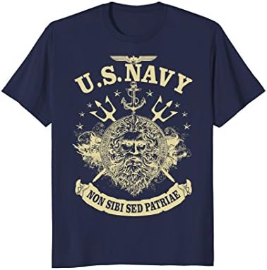 Mens Vintage T-Shirt U.S. Navy Non Sibi Sed Patriae Large Navy