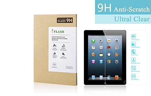 IFLASH Tempered Glass Screen Protector: Crystal Clear and Bubble Free - for Apple iPad 2nd Generation/iPad 3rd Generation/iPad 4th Generation with Retina Display (Apple iPad 2/3/4 Generation)