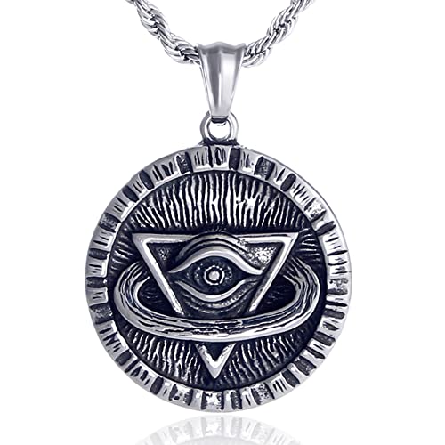 KOMI 316L Stainless Steel Necklace Jesus Crucifix Cross Necklace For Men Celtic Orthodox Cross Necklace Virgin Mary Pendant Necklace Viking Rune Chain Necklace Religious Christian Jewelry Gifts For Men