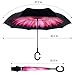 EEZ-Y Reverse Umbrella - Large, Inverted Umbrellas for Rain w/C-Shaped Non-Rust Handle for Men & Women, Windproof & Water Resistant - Lady Violet