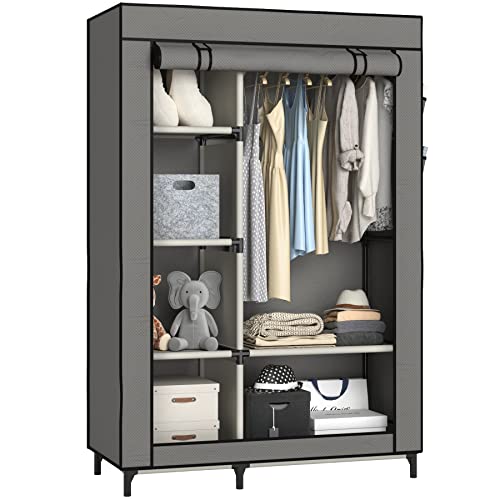 Buzowruil Canvas Wardrobe Portable Closet Wardrobe Clothes Storage with